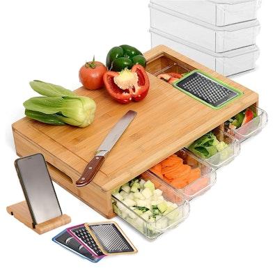 Large Bamboo Cutting Board & Containers cover