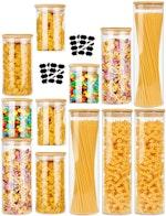 12 Pack Glass Storage Jars with Bamboo Lids alternate 1