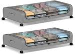 Set 2 Pcs XXL Under Bed Rolling Storage Grey thumbnail