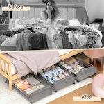 Set 2 Pcs XXL Under Bed Rolling Storage Grey alternate 7