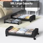Set 2 Pcs XXL Under Bed Rolling Storage Black alternate 1
