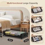Set 2 Pcs XXL Under Bed Rolling Storage Black alternate 2