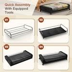 Set 2 Pcs XXL Under Bed Rolling Storage Black alternate 7