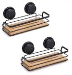 2 Pack Rectangular Bamboo Shower Caddy thumbnail