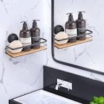 2 Pack Rectangular Bamboo Shower Caddy alternate 1