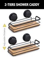 2 Pack Rectangular Bamboo Shower Caddy alternate 3