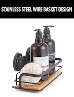 2 Pack Rectangular Bamboo Shower Caddy alternate 4