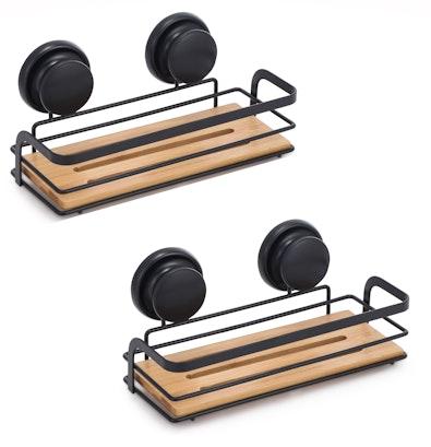 2 Pack Rectangular Bamboo Shower Caddy cover