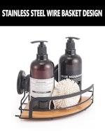 2 Pack Round Bamboo Corner Shower Caddy alternate 3