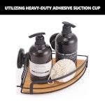 2 Pack Round Bamboo Corner Shower Caddy alternate 4