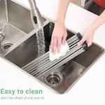 Large Stainless Steel Roll Up Dish Drying Rack alternate 5