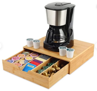 Bamboo K-Cup Coffee Pod Holder Storage cover