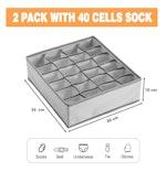 Set of 2 Fabric Drawer Organizer (Grey) alternate 1