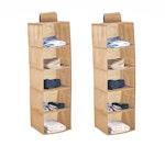 2 Pack 5-Tier Shelf Hanging Closet (Beige) thumbnail