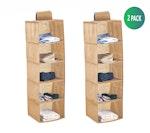 2 Pack 5-Tier Shelf Hanging Closet (Beige) alternate 1