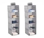 2 Pack 5-Tier Shelf Hanging Closet (Grey) thumbnail