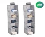 2 Pack 5-Tier Shelf Hanging Closet (Grey) alternate 1