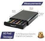 Coffee Pods Holder Storage Drawer (Black) alternate 4