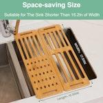 Foldable Bamboo Dish Drying Rack for Kitchen alternate 4