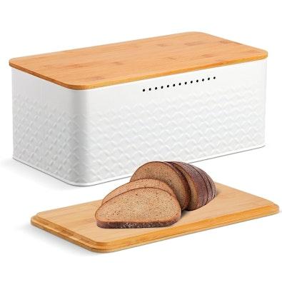 Bread Bin with Bamboo Lid cover