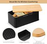 Bread Bin with Bamboo Lid Black alternate 2