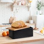 Bread Bin with Bamboo Lid Black alternate 5