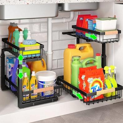 Set 2 pcs - 2-Tier Kitchen Under Sink Organiser cover