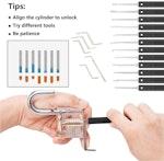 34-Pc Lock Picking Kit & Transparent Practice Lock alternate 3