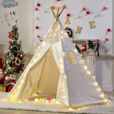 5-Pole Giant Kids Teepee - Natural Canvas cover
