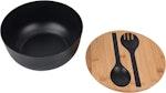 Bamboo Fiber Salad Bowl & Servers - Black alternate 2