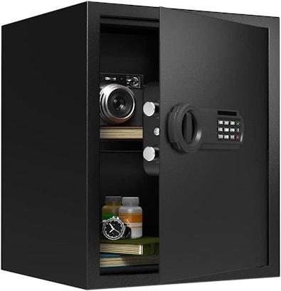 Digital Wall Safe with Keypad & Emergency Keys cover