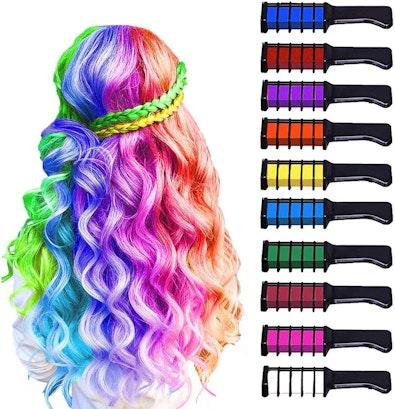 Kids' 10-Color Temporary Hair Chalk Comb Set cover