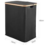 Large Double Laundry Basket with Lid - Black alternate 1