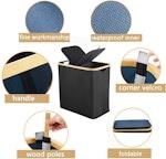 Large Double Laundry Basket with Lid - Black alternate 2