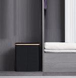 Large Double Laundry Basket with Lid - Black alternate 5