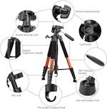 Professional Aluminum Camera Tripod, Orange alternate 4