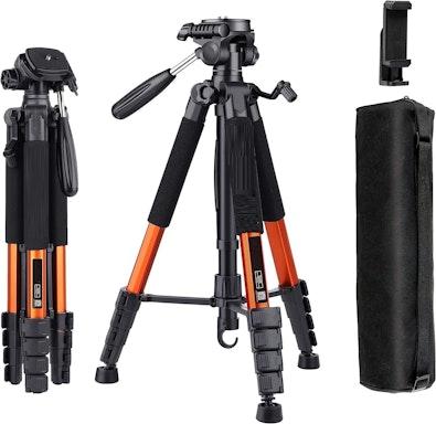 Professional Aluminum Camera Tripod, Orange cover