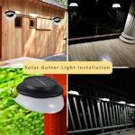 SMY 4pcs LED Solar Gutter Lights, IP55 Waterproof alternate 2