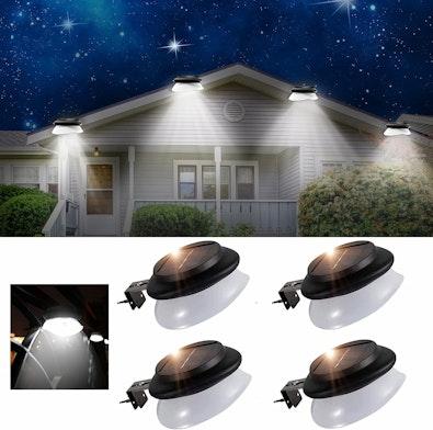 SMY 4pcs LED Solar Gutter Lights, IP55 Waterproof cover