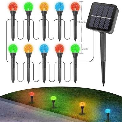 Solar Christmas Garden Lights, 10 LED Pathway cover