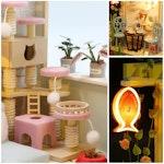 Cat Coffee Dollhouse Kit with Furniture & Music alternate 3