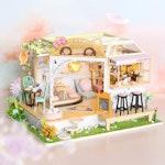 Cat Coffee Dollhouse Kit with Furniture & Music alternate 6