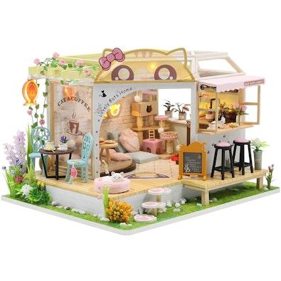 Cat Coffee Dollhouse Kit with Furniture & Music cover