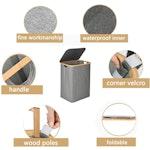 Canvas Laundry Basket with Lid alternate 2