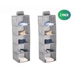 2 Pack 5-Tier Shelf Hanging Closet (Grey) alternate 1