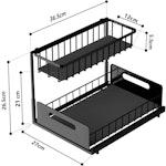 2 Tier Kitchen Sink Organiser (Black) alternate 1