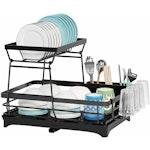 2-Tier Black Dish Drying Rack for Kitchen Counter thumbnail