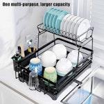 2-Tier Black Dish Drying Rack for Kitchen Counter alternate 3