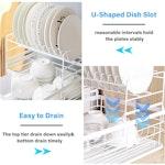 2-Tier White Dish Drying Rack for Kitchen Counter alternate 5
