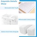 2-Tier White Dish Drying Rack for Kitchen Counter alternate 6
